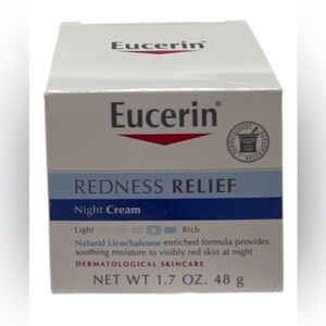 Eucerin Redness Relief Night Cream 1.7oz, Sensitive Skin Creme, New